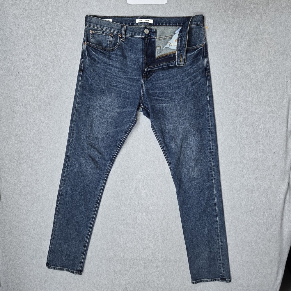 Pacsun Men Jeans 32X34 Blue Denim Slim Taper 32" Inseam